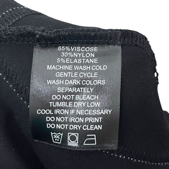 Maniere De Voir Trim Leggings Black Women’s Size 14 High Rise Zip Compression - Picture 11 of 12